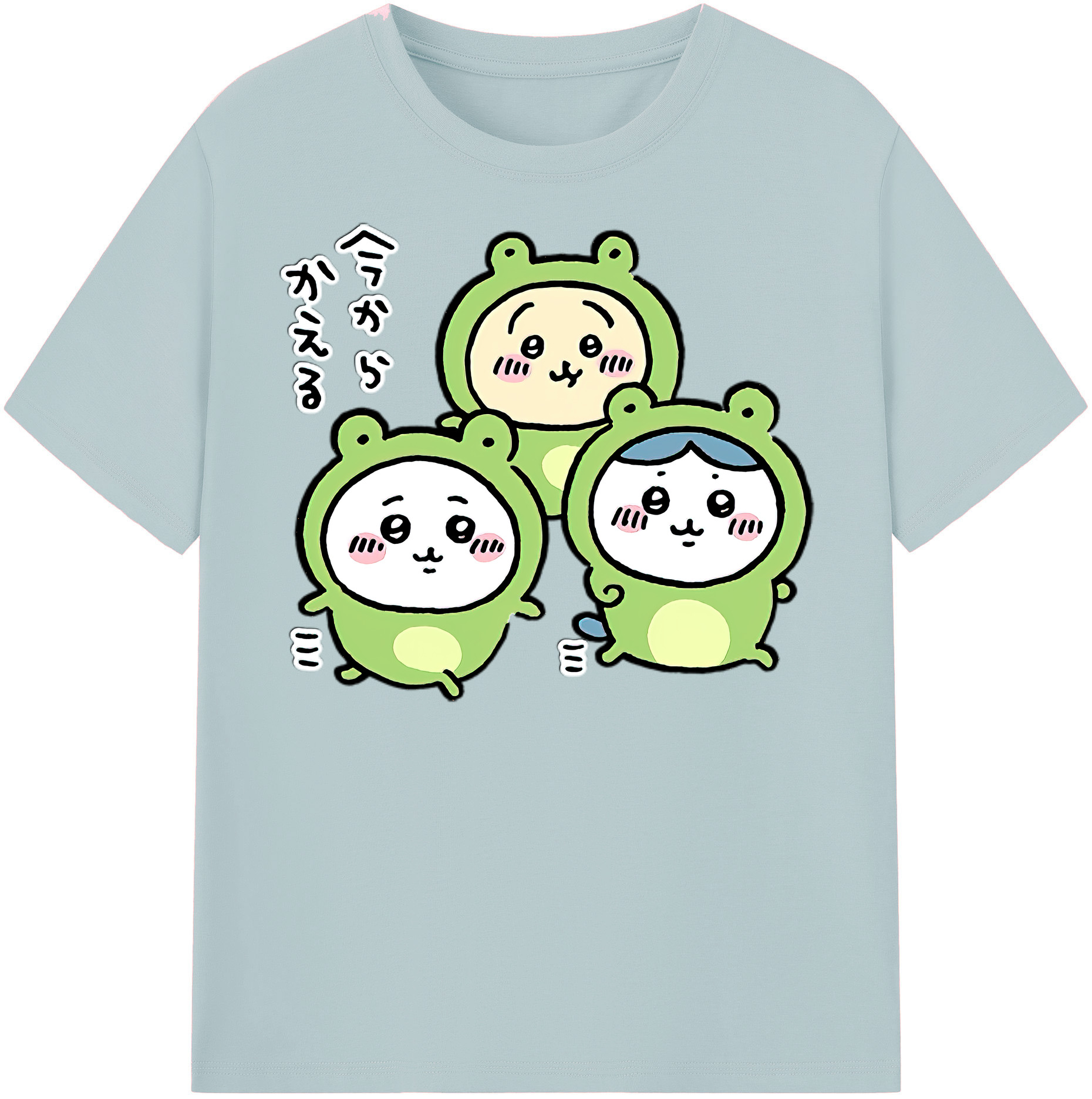 （画像用） ちいかわ ハチワレ Chii-kawa hachiware 綿100％半袖Tシャツ（フロントプリント）